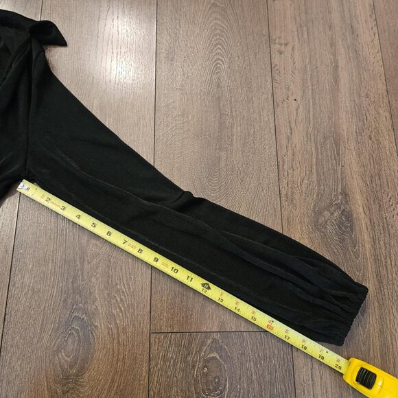 💫NWT Princess Polly Black V-Neck Long Sleeve Cocktail Wrap Party Dress Size 4 - Picture 13 of 15